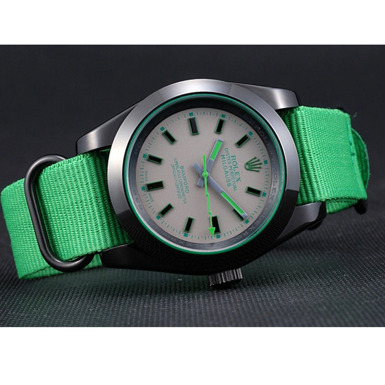 Rolex aaa copy Rolex Milgauss Strap Bamford Green 622004 Nylon 0719
